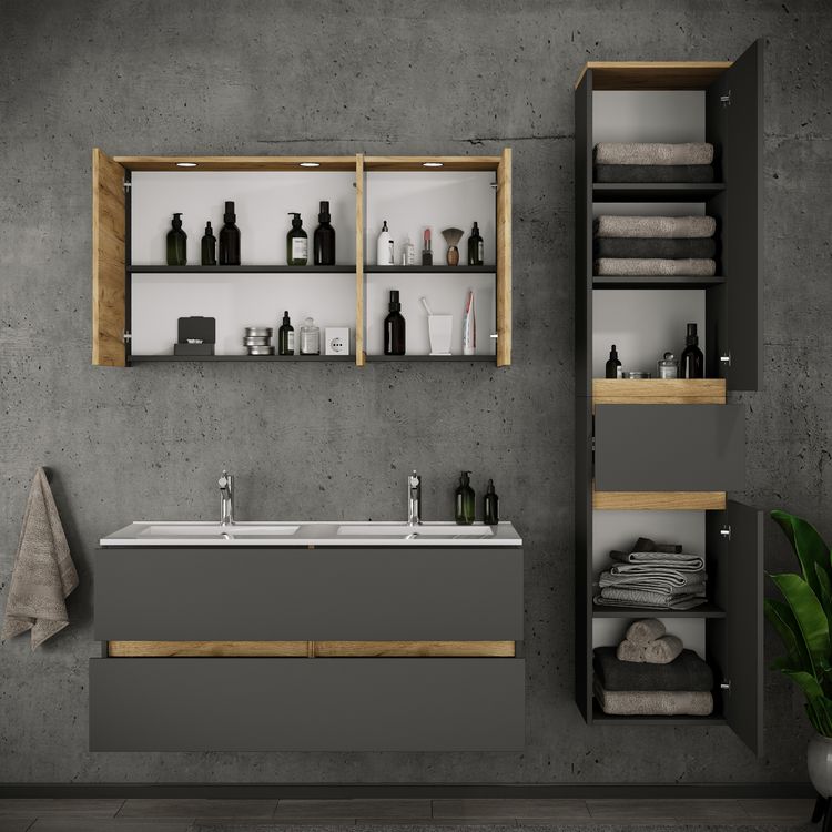 Produktbild: 4-tlg. Badm&ouml;bel-Set mit Waschbecken Cosila-I 111cm