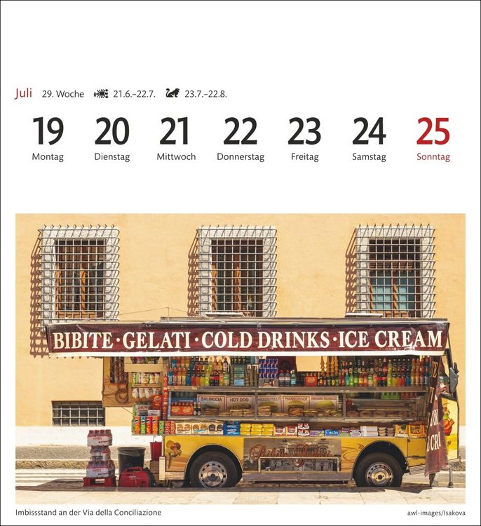 Produktbild: Rom Sehnsuchtskalender 2027 - Wochenkalender mit 53 Postkarten