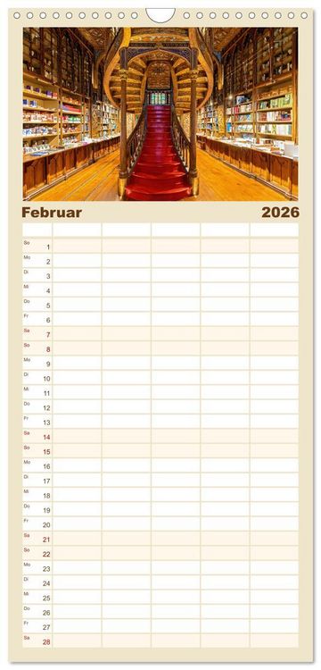 Produktbild: Familienplaner 2026 - Von Porto bis an die Algarve mit 5 Spalten (Wandkalender, 21 x 45 cm) CALVENDO