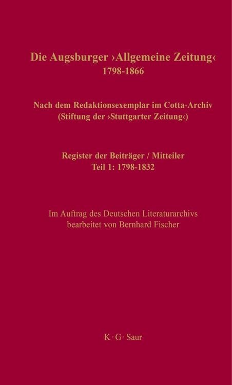 Produktbild: Register der Beitr&auml;ger / Mitteiler