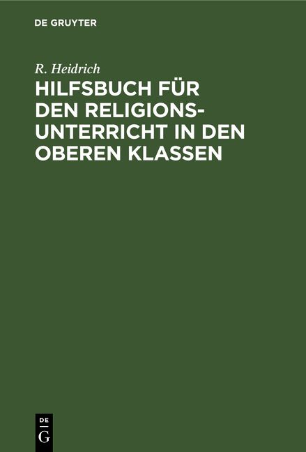 Produktbild: Hilfsbuch f&uuml;r den Religionsunterricht in den oberen Klassen