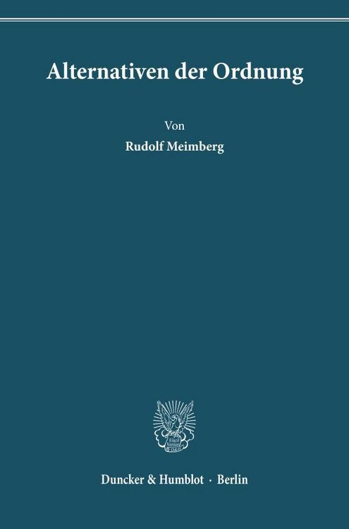 Produktbild: Alternativen der Ordnung.