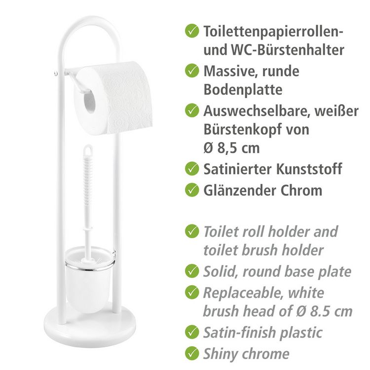 Produktbild: Stand WC-Garnitur Mod. Siena Wei&szlig;, aus Stahl