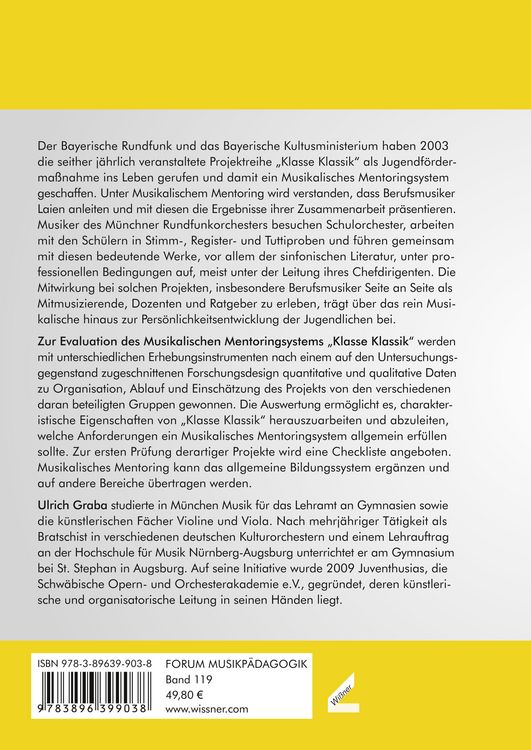 Produktbild: Evaluation eines Musikalischen Mentoringsystems am Beispiel &bdquo;Klasse Klassik&ldquo;