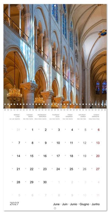 Produktbild: D&eacute;couverte des c&eacute;l&egrave;bres cath&eacute;drales fran&ccedil;aises (Calendrier mural carr&eacute; 2027 30x30 cm) Calendrier double avec une page pour vos prises de notes