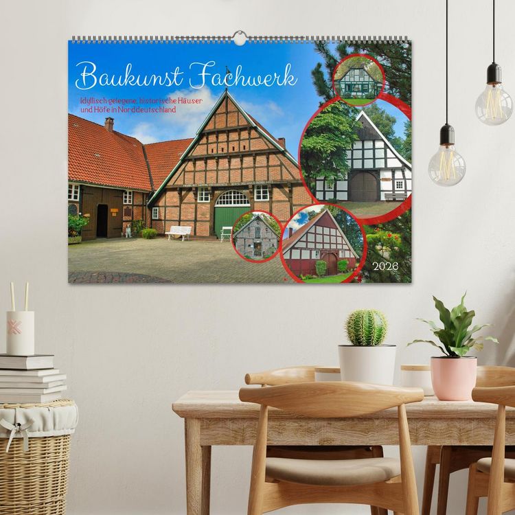Produktbild: Baukunst Fachwerk (Wandkalender 2026 DIN A2 quer), CALVENDO Monatskalender