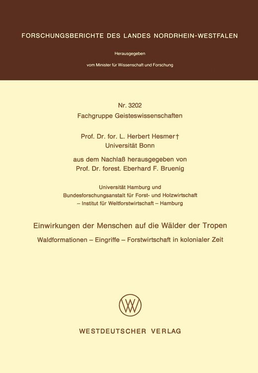 Produktbild: Einwirkungen der Menschen auf die W&auml;lder der Tropen