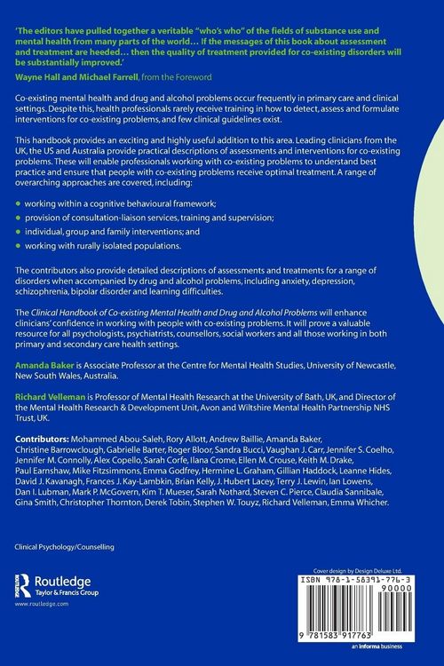Produktbild: Clinical Handbook of Co-existing Mental Health and Drug and Alcohol Problems