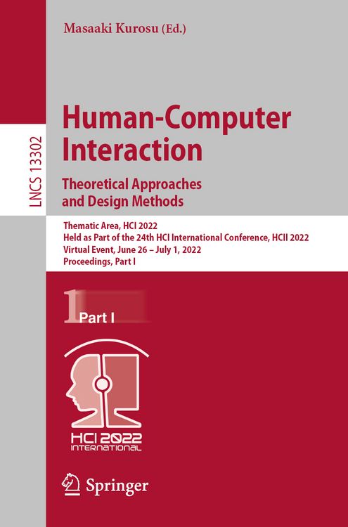 Produktbild: Human-Computer Interaction. Theoretical Approaches and Design Methods