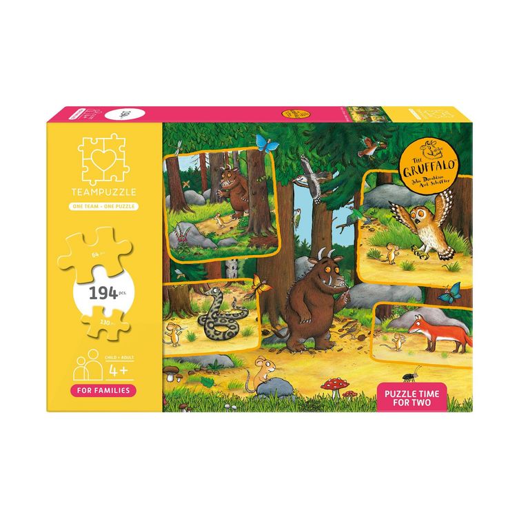Produktbild: TEAMPUZZLE &ndash; Der Gr&uuml;ffelo &ndash; 194 Teile &ndash; Kinderpuzzle mit gro&szlig;en & kleinen Teilen