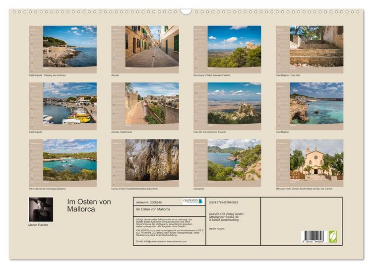 Produktbild: Im Osten von Mallorca (Wandkalender 2026 DIN A2 quer), CALVENDO Monatskalender