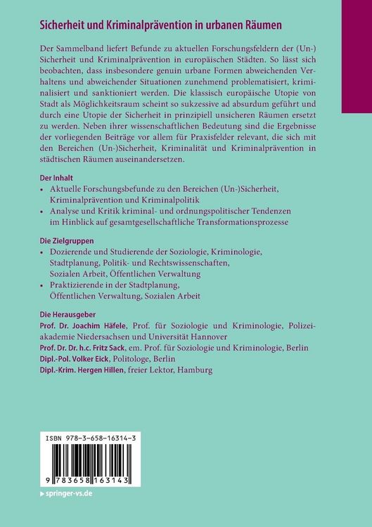 Produktbild: Sicherheit und Kriminalpr&auml;vention in urbanen R&auml;umen