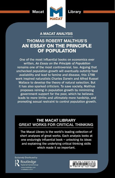 Produktbild: An Analysis of Thomas Robert Malthus's An Essay on the Principle of Population