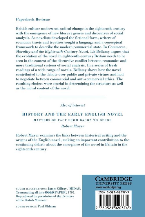 Produktbild: Commerce, Morality and the Eighteenth-Century Novel