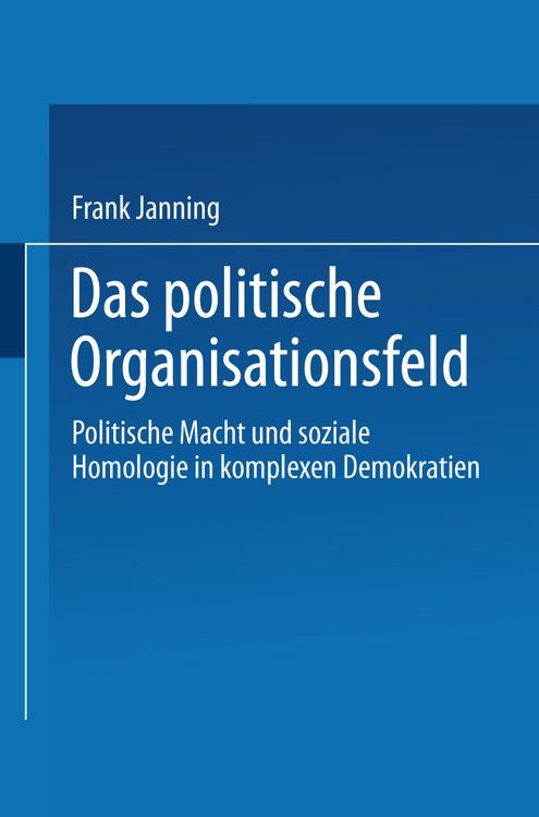 Produktbild: Das politische Organisationsfeld