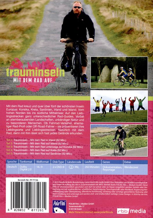 Produktbild: Trauminseln &ndash; mit dem Rad auf Korsika, &hellip; Irland, &hellip; Kreta, &hellip;Island, &hellip;Sardinien [2 DVDs]
