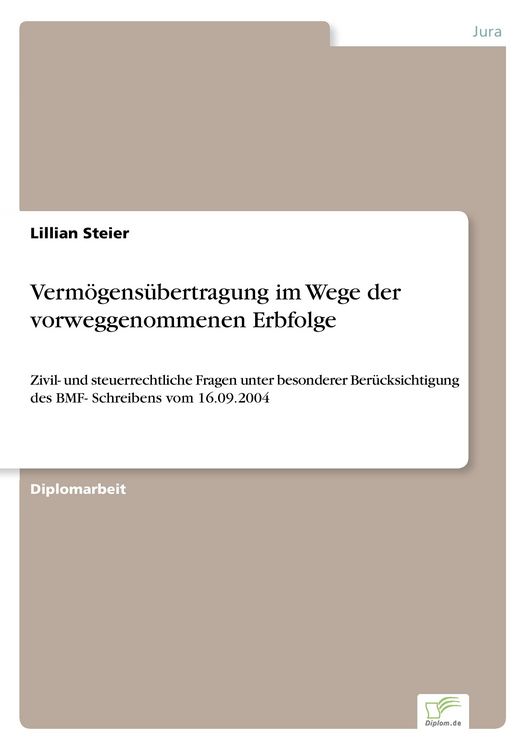 Produktbild: Verm&ouml;gens&uuml;bertragung im Wege der vorweggenommenen Erbfolge