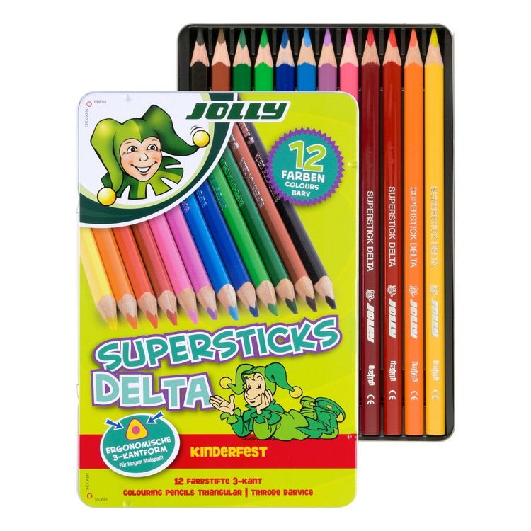 Produktbild: JOLLY Buntstifte Supersticks DELTA 12er Metalletui