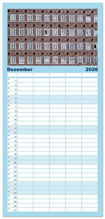 Produktbild: Familienplaner 2026 - Freie Hansestadt Hamburg mit 5 Spalten (Wandkalender, 21 x 45 cm) CALVENDO