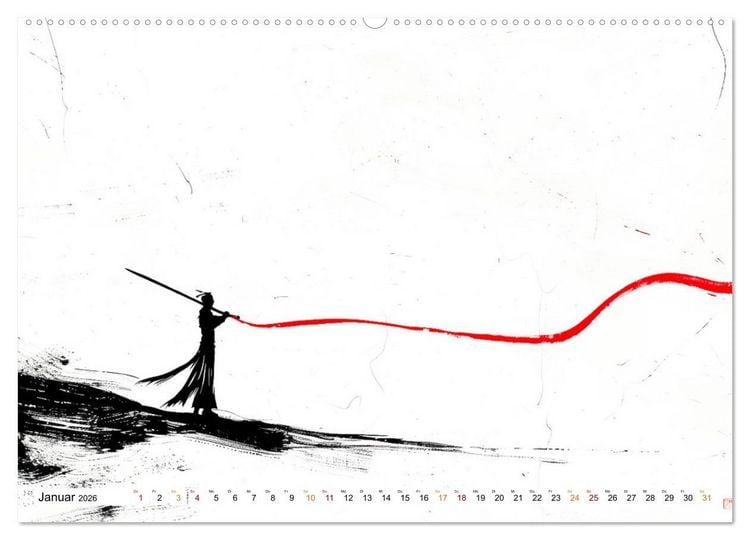 Produktbild: Samurai Illustrationen (Wandkalender 2026 DIN A2 quer), CALVENDO Monatskalender