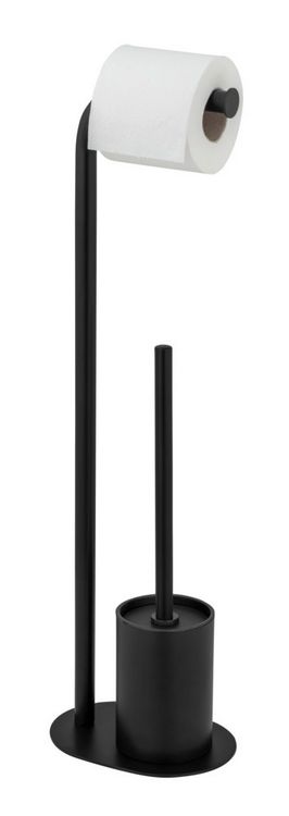 Produktbild: Stand WC-Garnitur Mod. Levante, schwarz, Stahl, 23x63x17 cm, rostfrei und freistehend