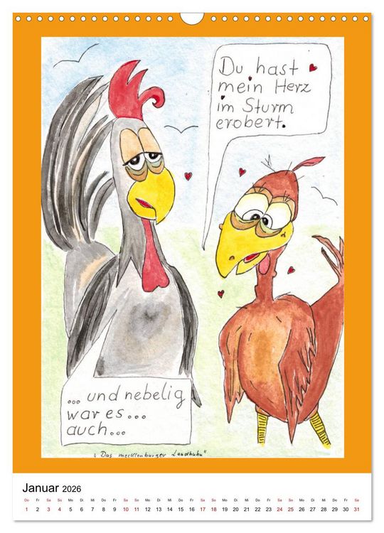 Produktbild: Das mecklenburger Landhuhn "Krisenh&uuml;hner" (Wandkalender 2026 DIN A3 hoch), CALVENDO Monatskalender