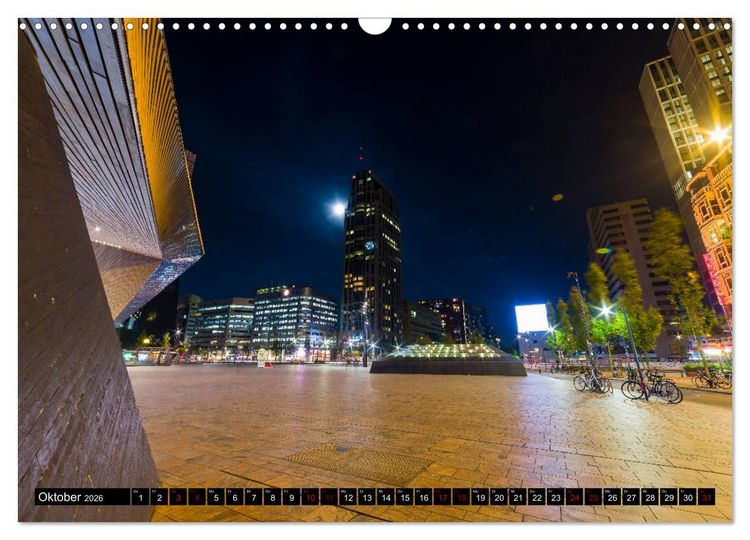Produktbild: Rotterdam bei Nacht (Wandkalender 2026 DIN A3 quer), CALVENDO Monatskalender