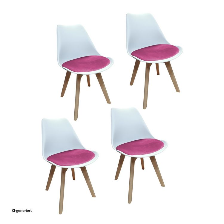 Produktbild: HTI-Living HTI-Living 4er Set Design-St&uuml;hle mit Sitzpolster Esszimmerst&uuml;hle im skandinavischen Stil