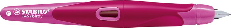 Produktbild: STABILO Ergonomischer Schulf&uuml;ller f&uuml;r Linksh&auml;nder mit Standard-Feder M -   EASYbirdy in beere/pink - Einzelstift - inklusive Patrone