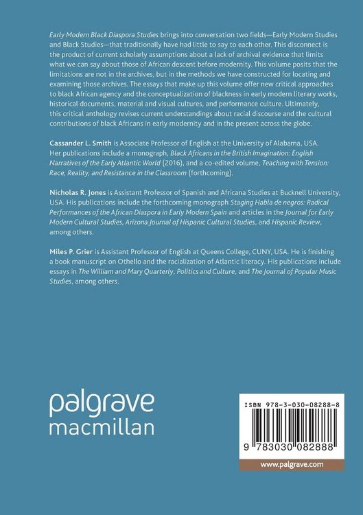 Produktbild: Early Modern Black Diaspora Studies
