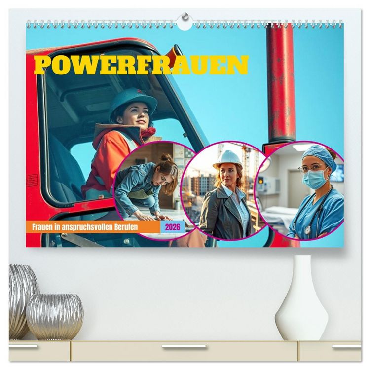 Produktbild: Powerfrauen - Frauen in anspruchsvollen Berufen (hochwertiger Premium Wandkalender 2026 DIN A2 quer), Kunstdruck in Hochglanz
