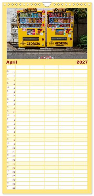 Produktbild: Familienplaner 2027 - Tokios bunte Automatenwelt mit 5 Spalten (Wandkalender, 21 x 45 cm) CALVENDO