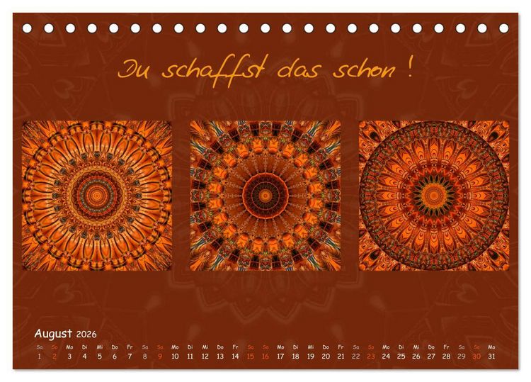 Produktbild: Mandala Trilogien (Tischkalender 2026 DIN A5 quer), CALVENDO Monatskalender