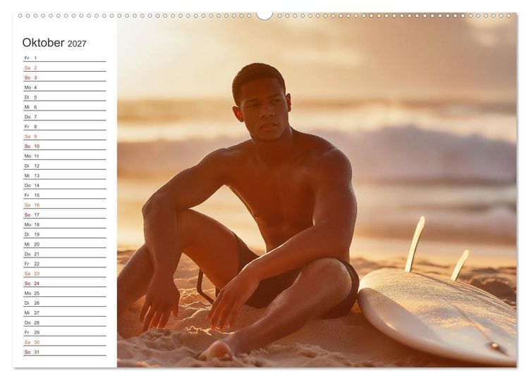 Produktbild: Hot Beach Boys (Wandkalender 2027 DIN A2 quer), CALVENDO Monatskalender