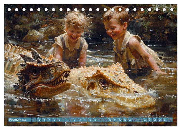 Produktbild: Dinosaur Legends (Desk Calendar 2026 DIN A5 landscape), CALVENDO 12 Month DeskCalendar