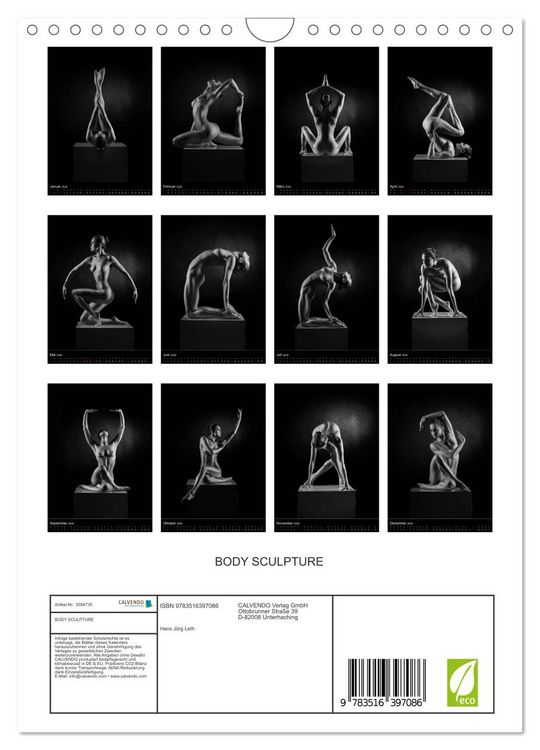 Produktbild: BODY SCULPTURE (Wandkalender 2026 DIN A4 hoch), CALVENDO Monatskalender
