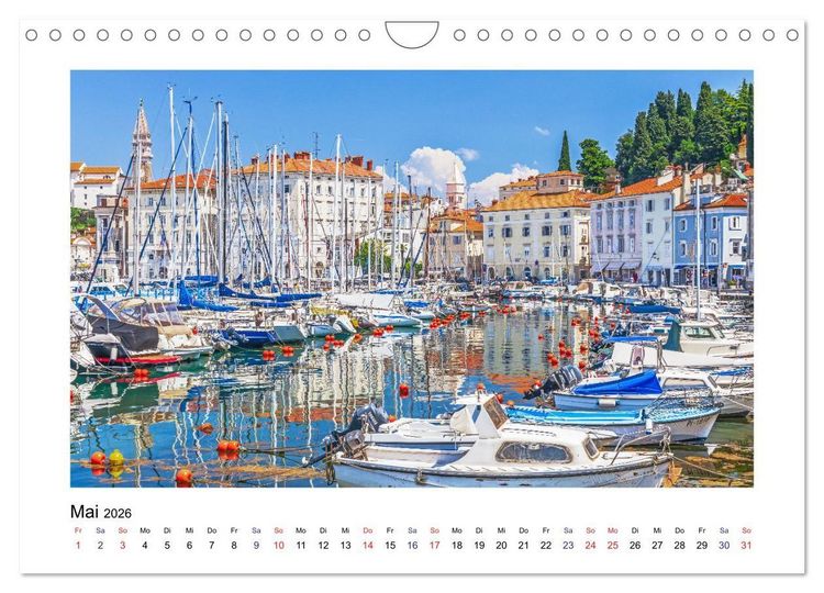 Produktbild: Istrien - Piran &bull; Novigrad &bull; Rovinj &bull; Pula (Wandkalender 2026 DIN A4 quer), CALVENDO Monatskalender