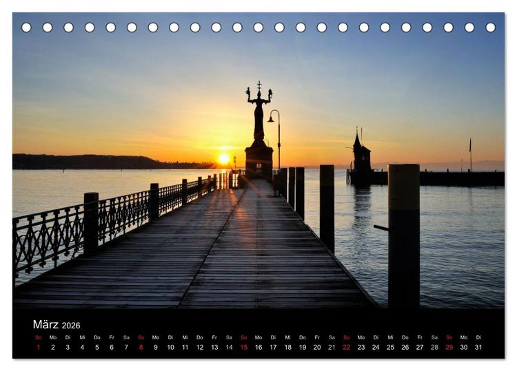 Produktbild: Bodensee - Uferlandschaften im sch&ouml;nsten Licht 2026 (Tischkalender 2026 DIN A5 quer), CALVENDO Monatskalender