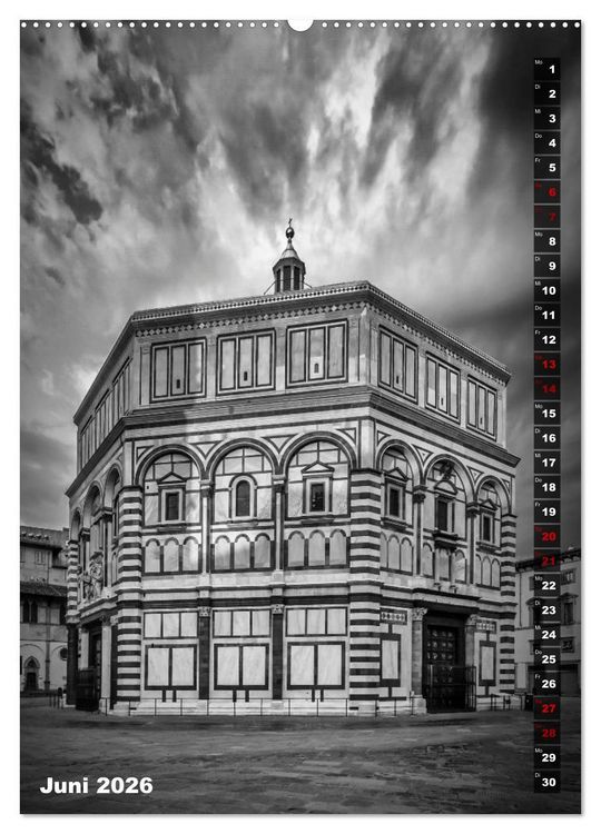 Produktbild: FLORENZ SCHWARZWEI&szlig; (Wandkalender 2026 DIN A2 hoch), CALVENDO Monatskalender