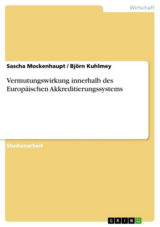 Produktbild: Vermutungswirkung innerhalb des Europ&auml;ischen Akkreditierungssystems