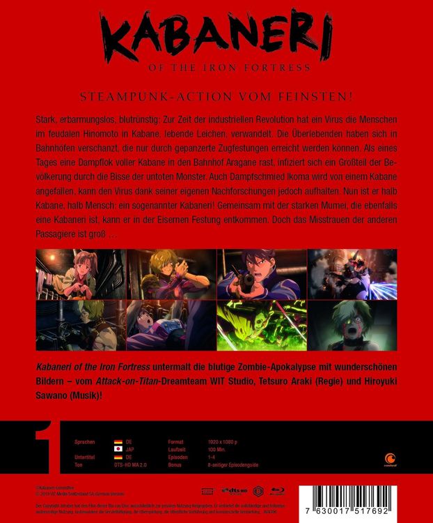 Produktbild: Kabaneri of the Iron Fortress - Blu-ray Vol. 1