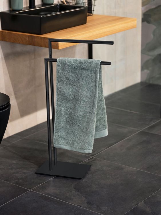 Produktbild: Handtuchst&auml;nder Mod. Recco Schwarz, aus lackiertem Stahl