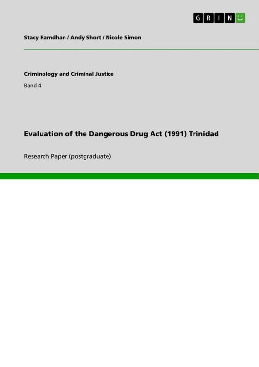 Produktbild: Evaluation of the Dangerous Drug Act (1991) Trinidad