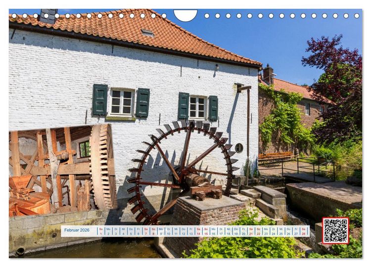 Produktbild: Wasserm&uuml;hlen Panorama Niederrhein Br&uuml;ggen-Wegberg (Wandkalender 2026 DIN A4 quer), CALVENDO Monatskalender