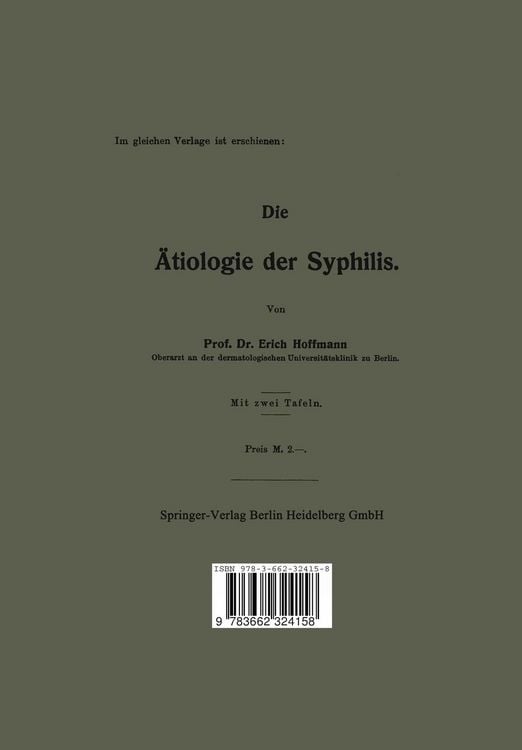 Produktbild: Die experimentelle Syphilisforschung nach ihrem gegenw&auml;rtigen Stande