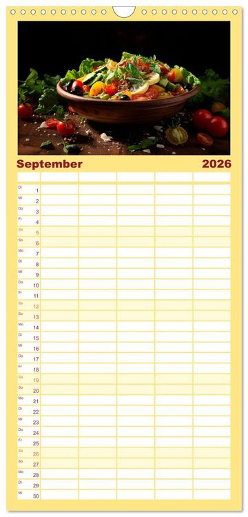 Produktbild: Familienplaner 2026 - Fastfood &Auml;sthetik mit 5 Spalten (Wandkalender, 21 x 45 cm) CALVENDO