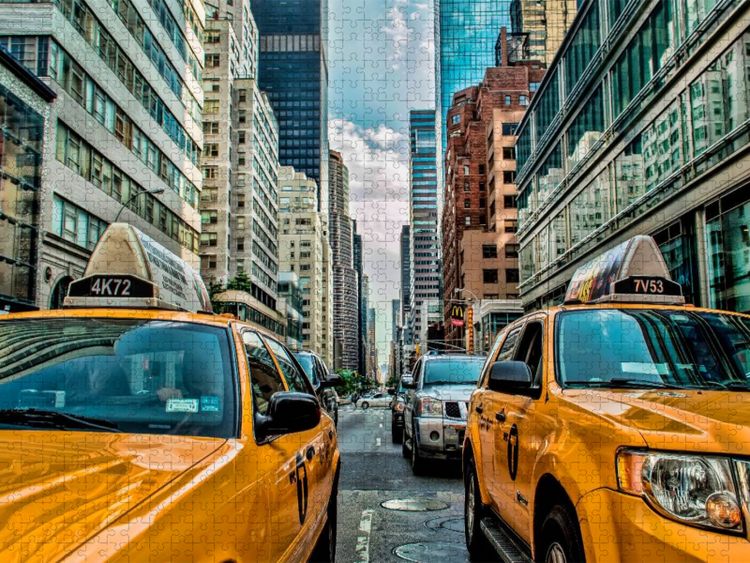 Produktbild: CALVENDO Puzzle Ein Motiv aus dem Kalender New York - nur im Taxi | 1000 Teile Lege-Gr&ouml;&szlig;e 64x48cm Foto-Puzzle f&uuml;r gl&uuml;ckliche Stunden