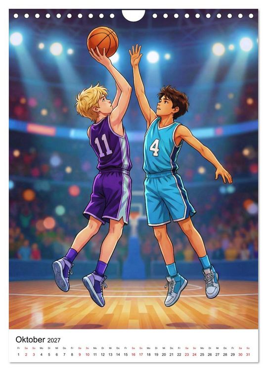 Produktbild: Level Up &ndash; Basketballhelden (Wandkalender 2027 DIN A4 hoch), CALVENDO Monatskalender