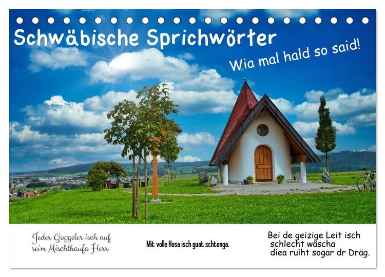 Produktbild: Schw&auml;bische Sprichw&ouml;rter 1 Wi ma hald so said! (Tischkalender 2026 DIN A5 quer), CALVENDO Monatskalender