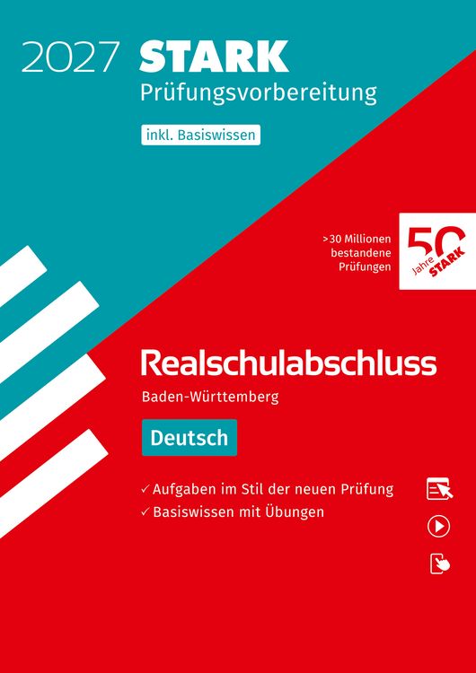Produktbild: STARK Deutsch - Realschulabschluss 2027 BW - Pr&uuml;fungsvorbereitung inkl. Basistraining